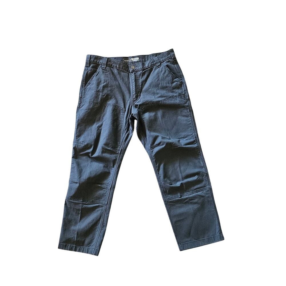 Carhartt Mens Relaxed Rugged Fit Pants 38x30 Gray Canvas Workwear Utility Pants